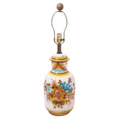 Vintage Portuguese Glazed Ceramic Table Lamp