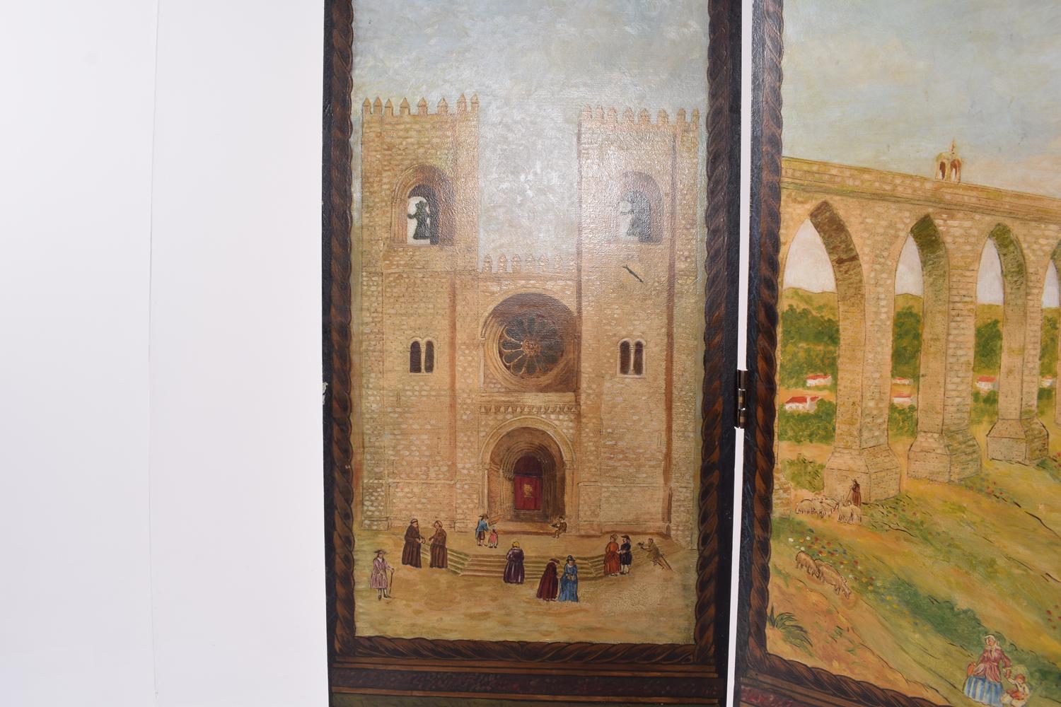 Portuguese Hand Painted Dressing Screen For Sale 3