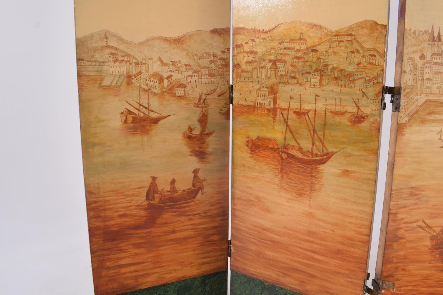 XIXe siècle Paravent portugais peint à la main en vente