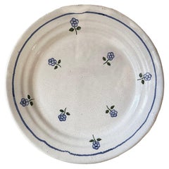 Vintage Portuguese Hand-Painted Floral Lunch Plates
