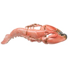 Portuguese Handmade Pallissy or Majolica Coral Lobster