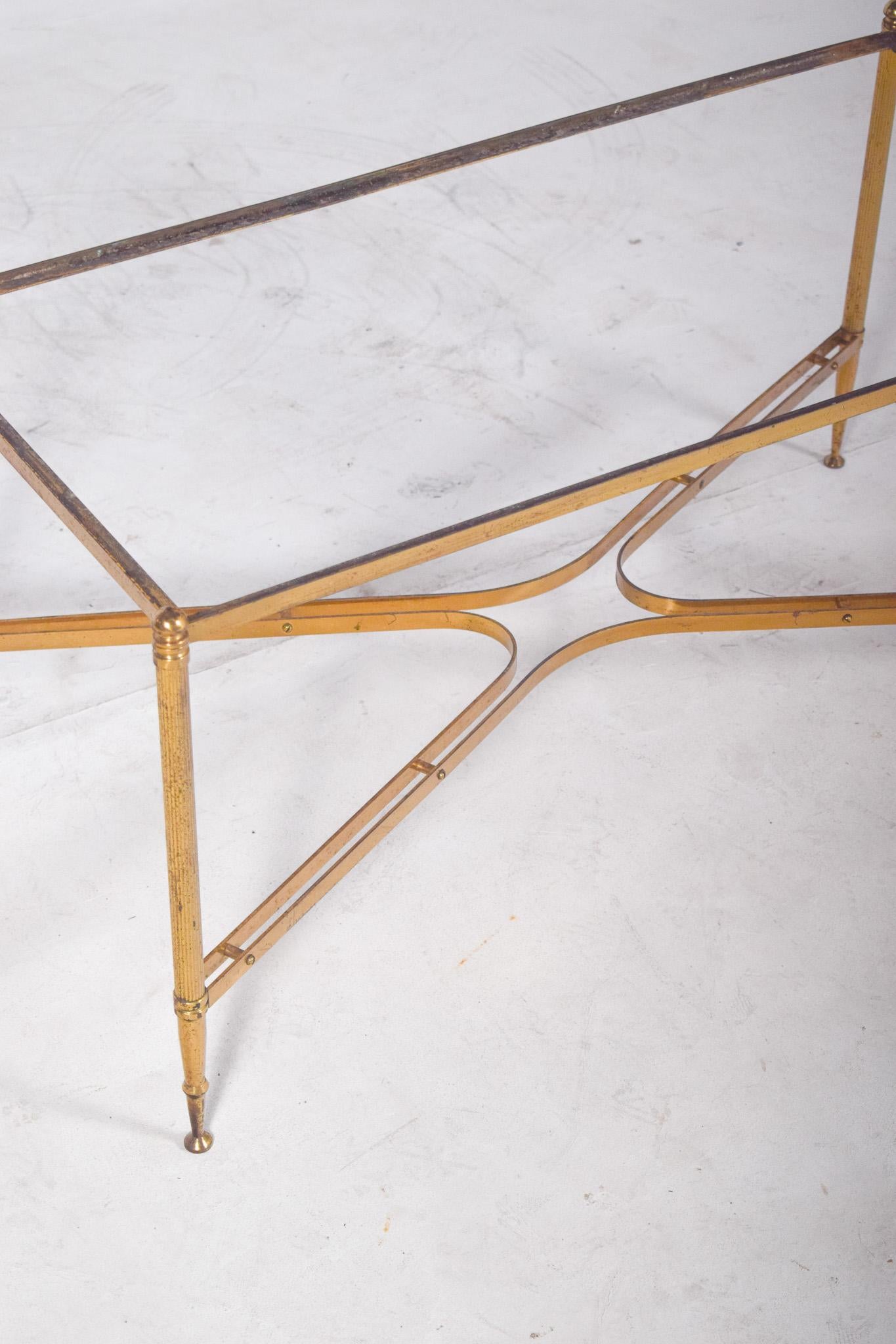 Portuguese Iron and Brass Coffee Table In Good Condition For Sale In Lisboa, Lisboa