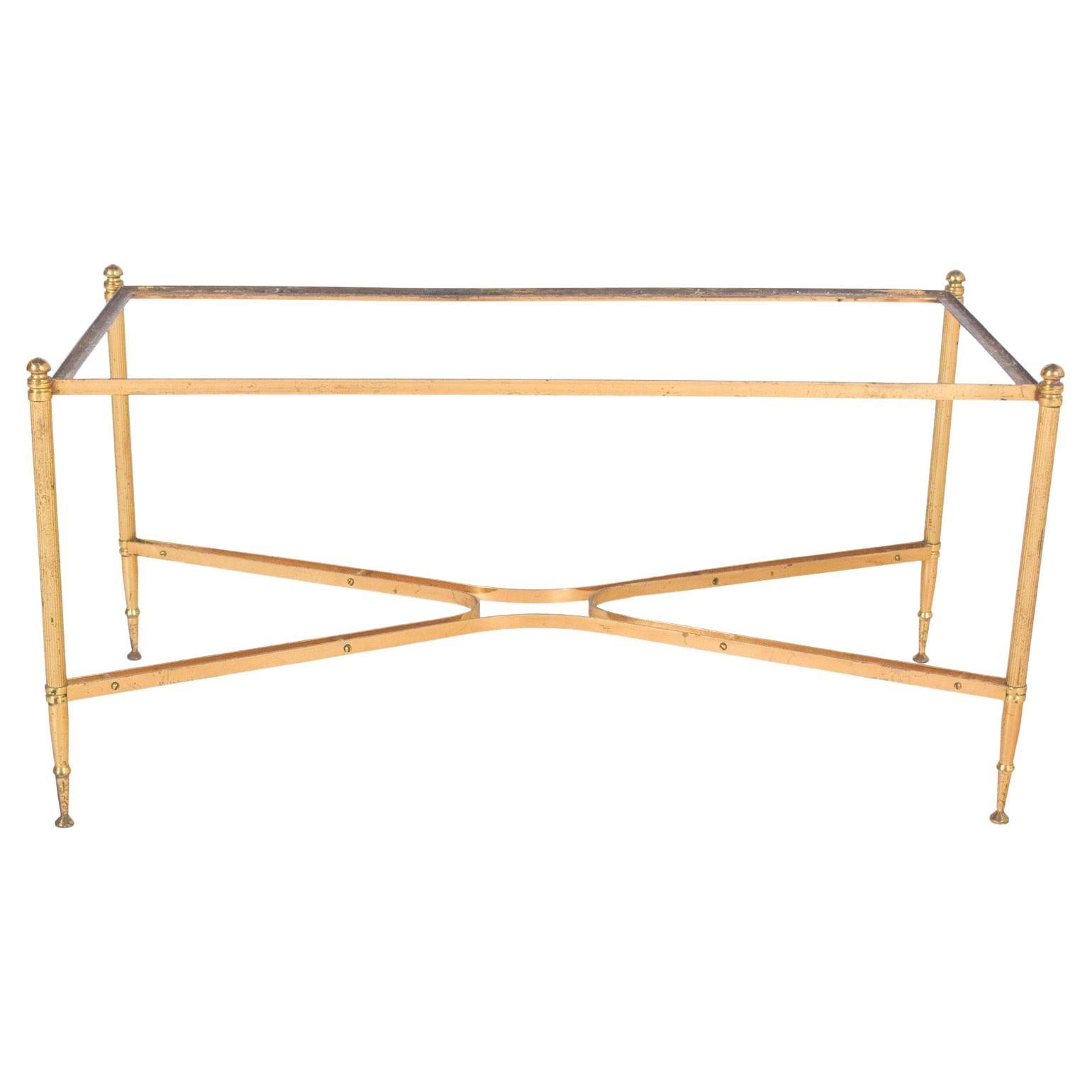 Portuguese Iron and Brass Coffee Table For Sale