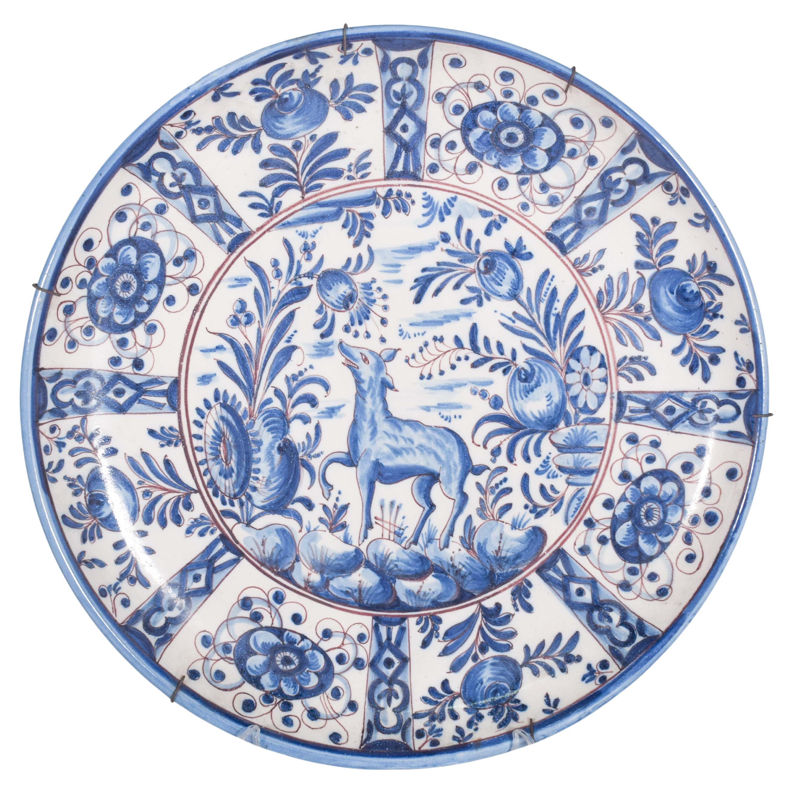 Portuguese Large Earthenware Plate from Sant’Anna