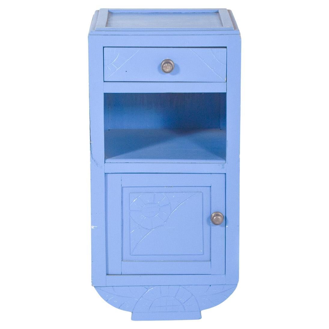 Portuguese Light Blue Painted Bedside Table