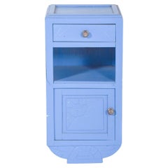 Portuguese Light Blue Painted Bedside Table
