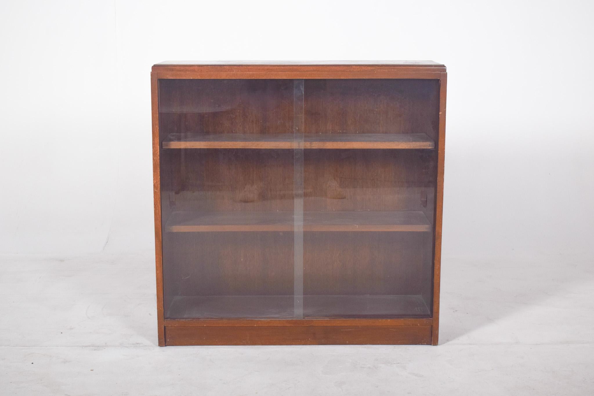 Mid-Century Modern Portuguese Low Display cabinet with Two Shelves For Sale