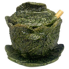Portuguese Majolica Cabbage Tureen Sousa Barcelos Circa 1900