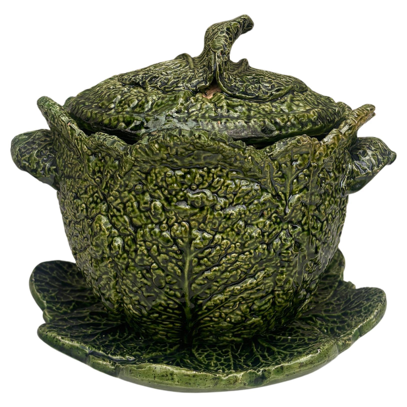 Portuguese Majolica Cabbage Tureen Sousa Barcelos Circa 1930
