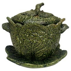 Portuguese Majolica Cabbage Tureen Sousa Barcelos Circa 1900