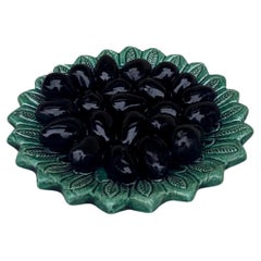 Piatto da portata in maiolica portoghese Palissy Oliver Aires C.I.C. Leal Caldas Da Rainha