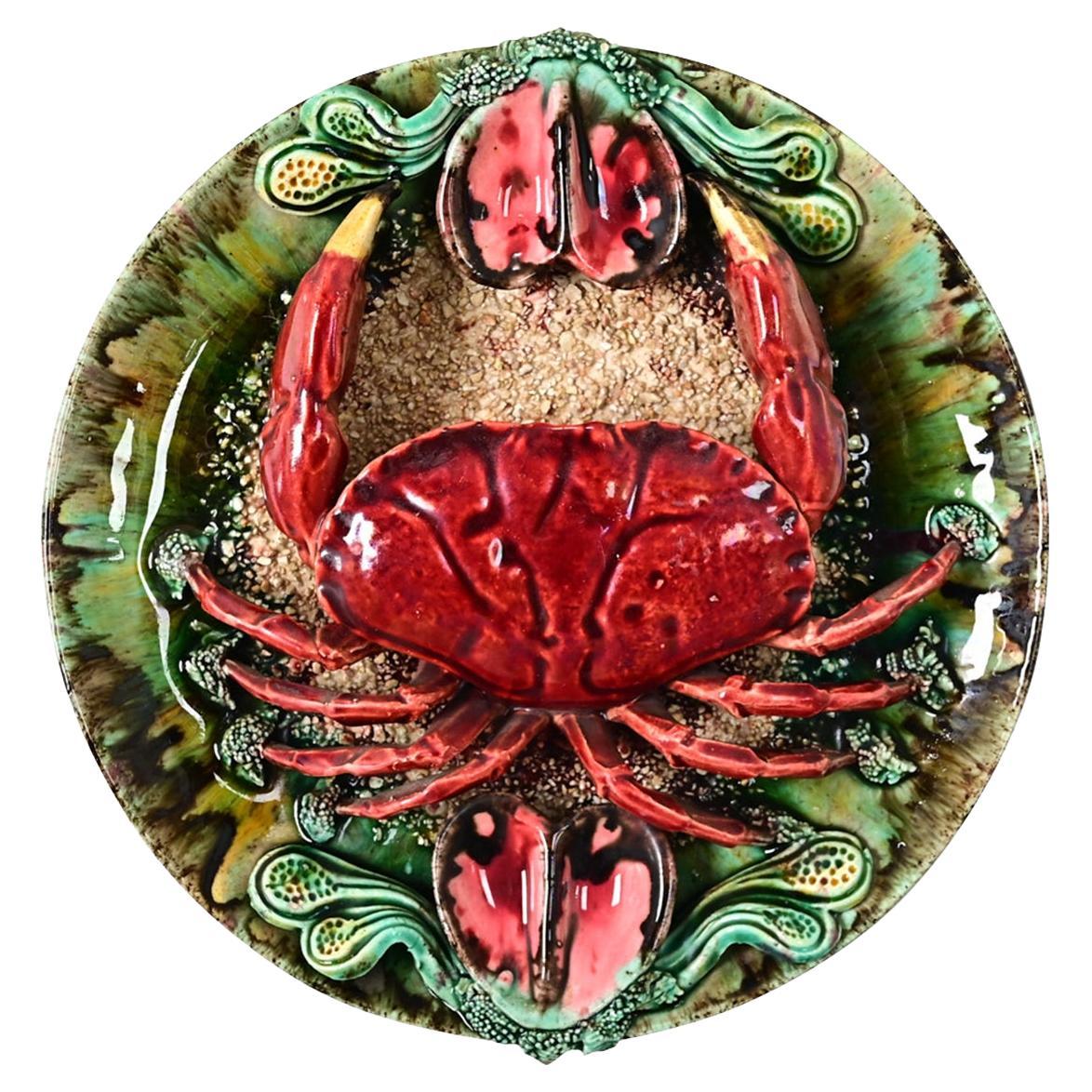 Portugiesische Majolika Palissy Ware Krabbe
