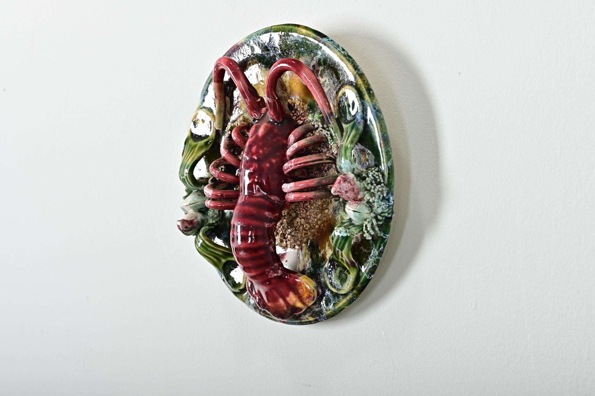 Portugiesische Majolika Palissy Ware Hummer (Sonstiges) im Angebot