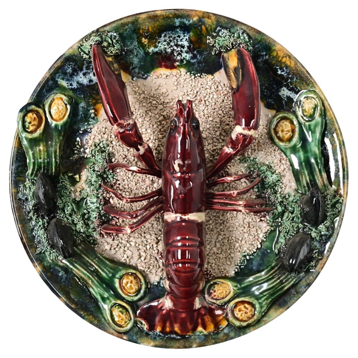 Portugiesische Majolika Palissy Ware Hummer