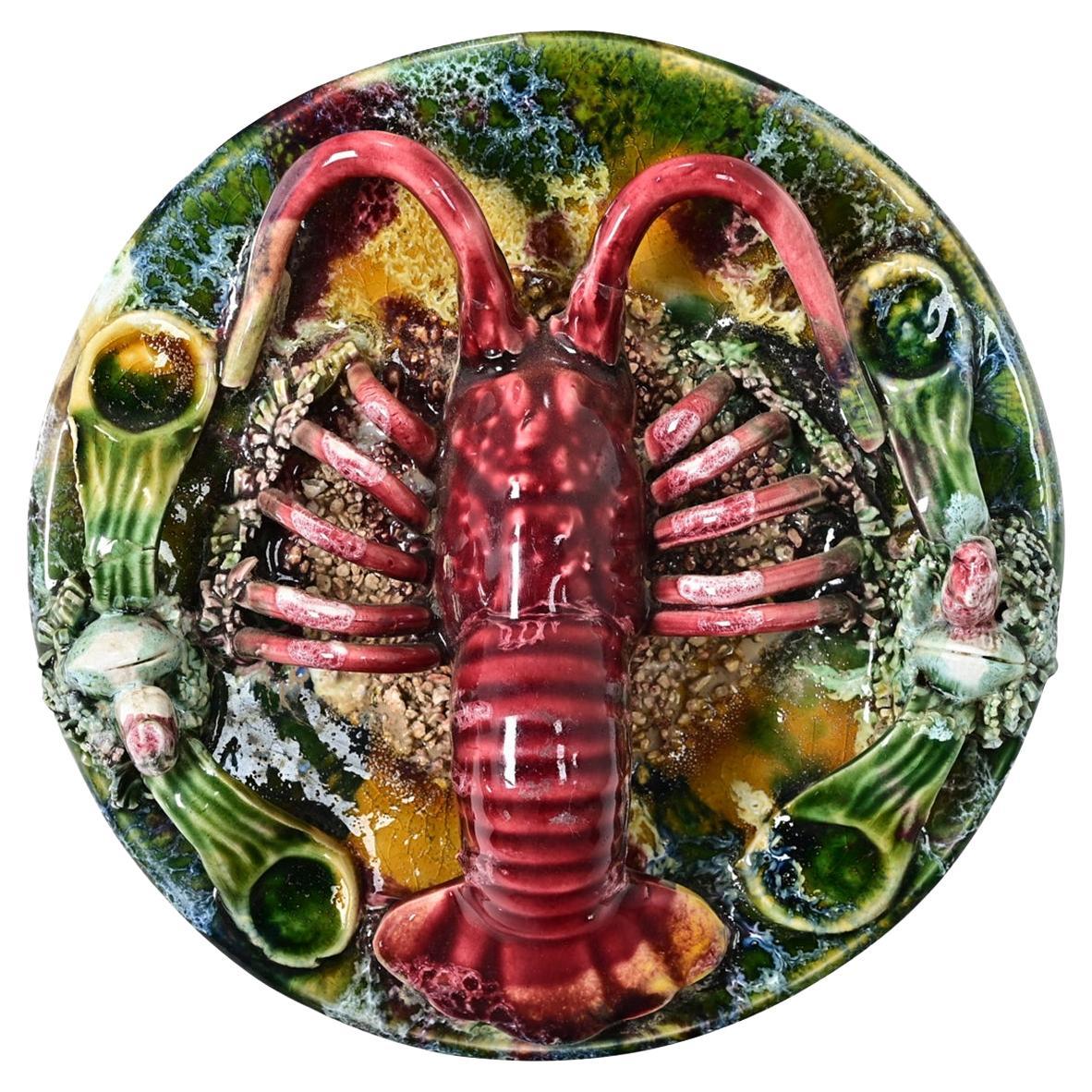 Portugiesische Majolika Palissy Ware Hummer