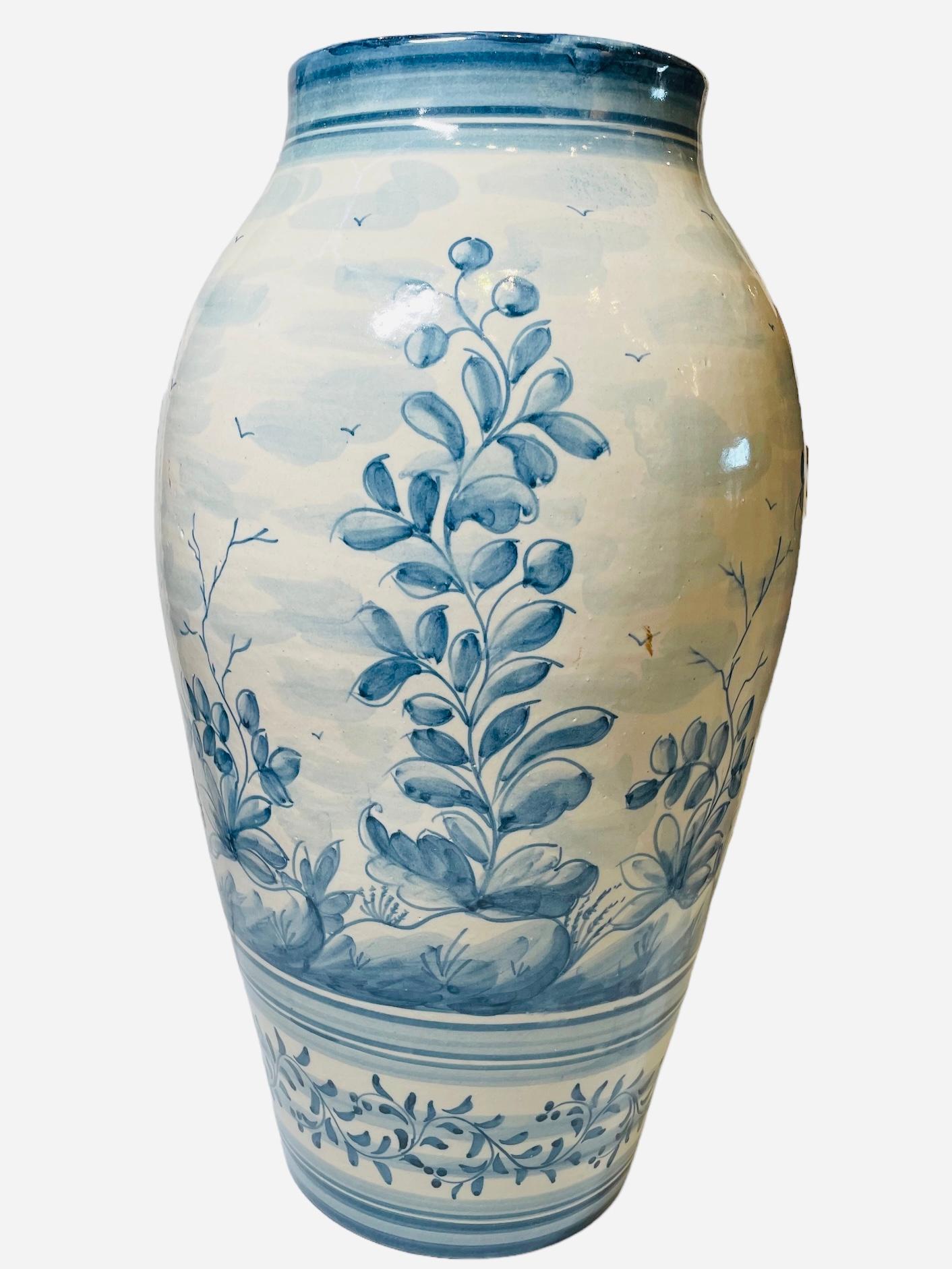 Neoclassical Portuguese Majolica Vase Urn For Sale