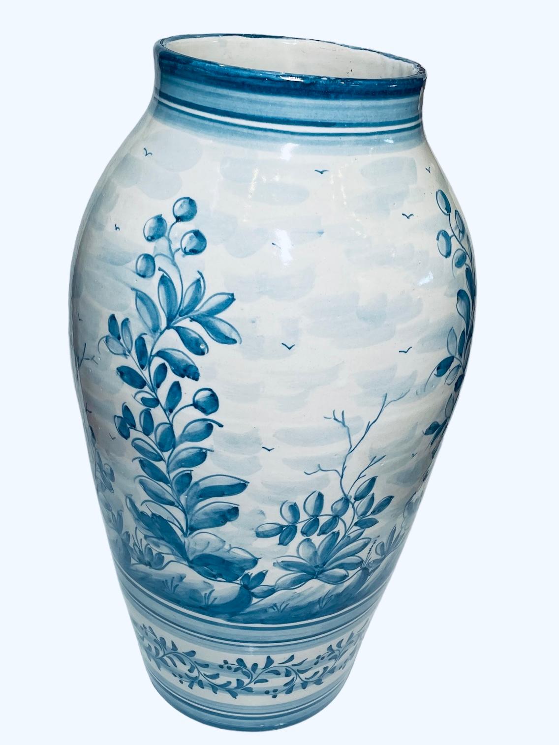 20th Century Portuguese Majolica Vase Urn For Sale