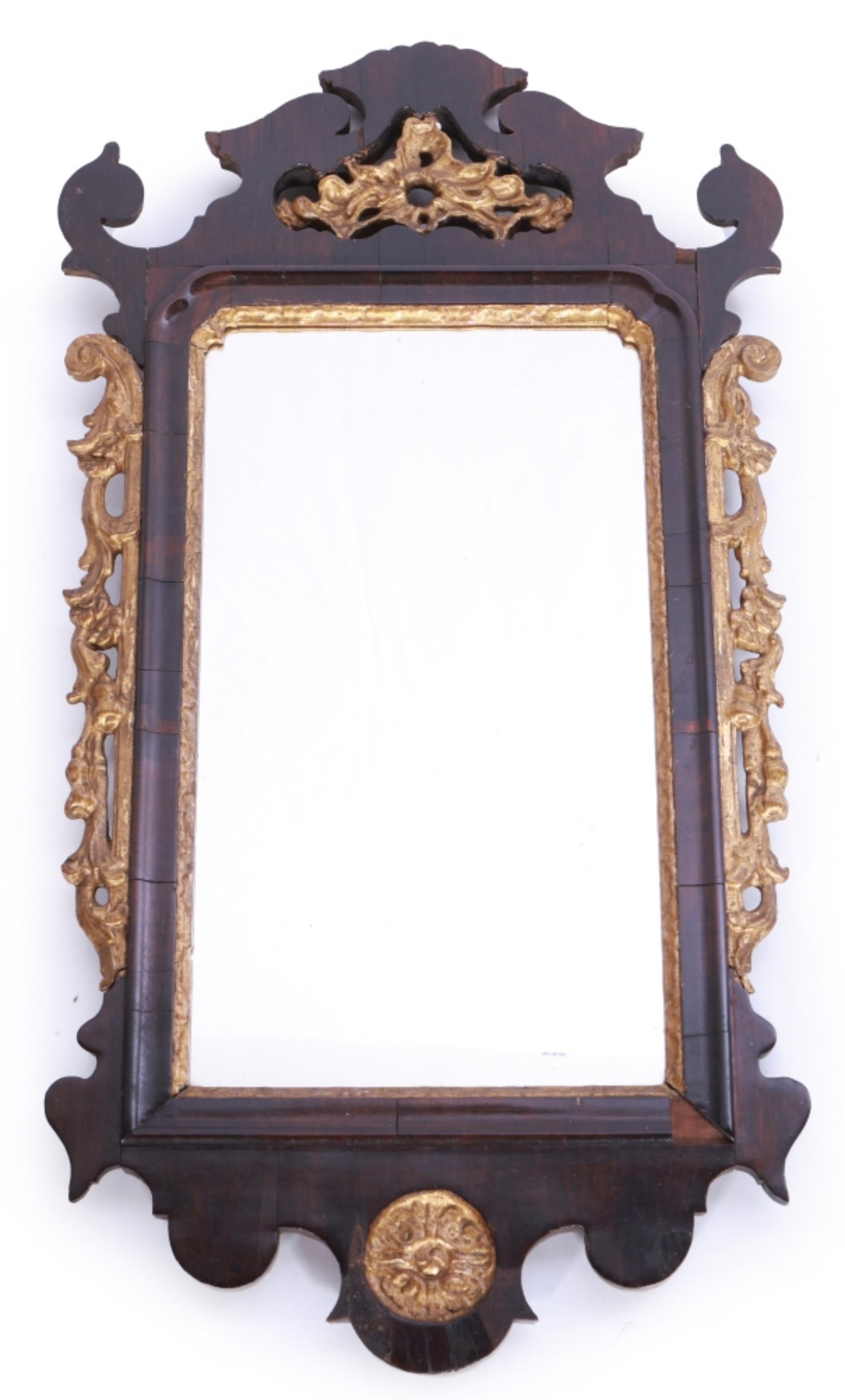 Renaissance Portuguese Mirror of the 18th Century Brazilian Rosewood Frame For Sale