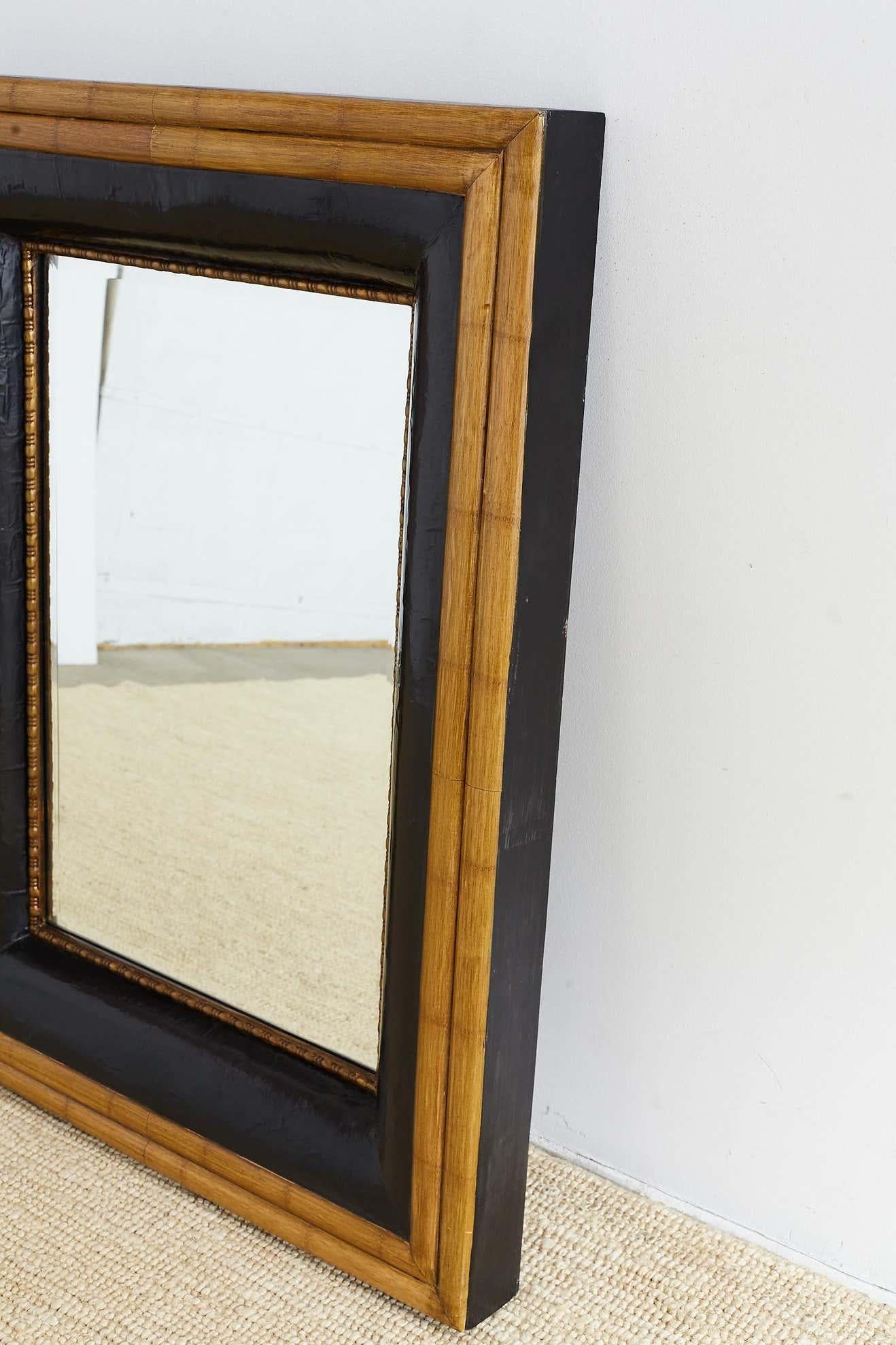 Portuguese Mirror with Faux Bamboo Trim In Good Condition For Sale In Rio Vista, CA