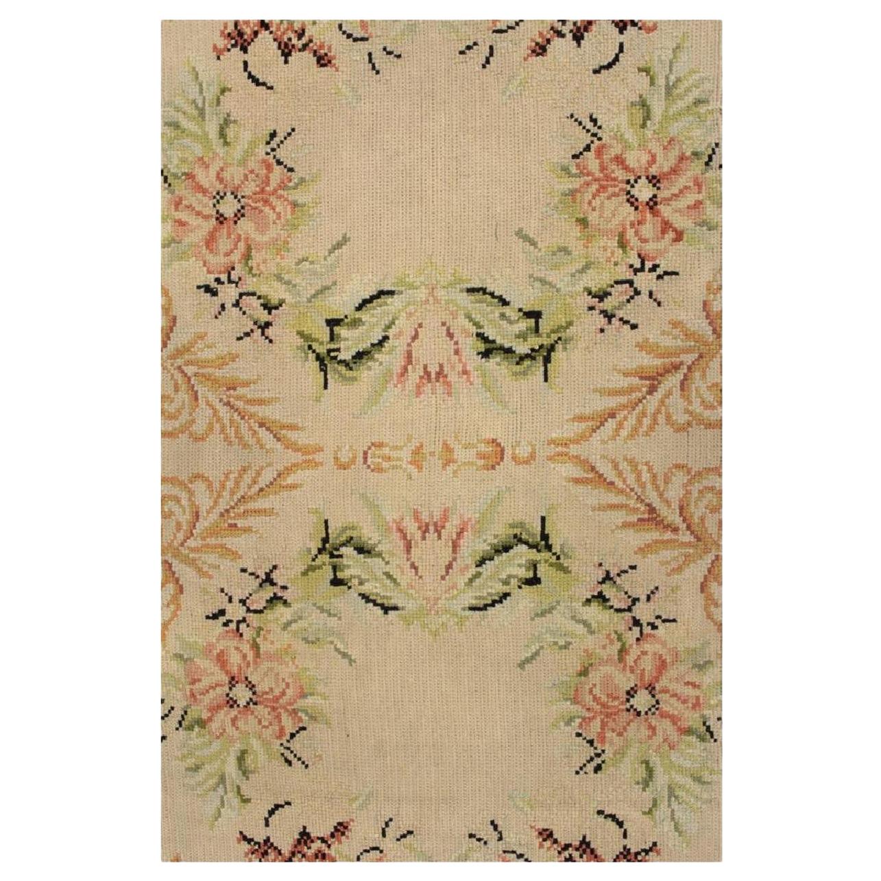 Portuguese Needlepoint Wool Carpet from Stark in Floral Motif For Sale