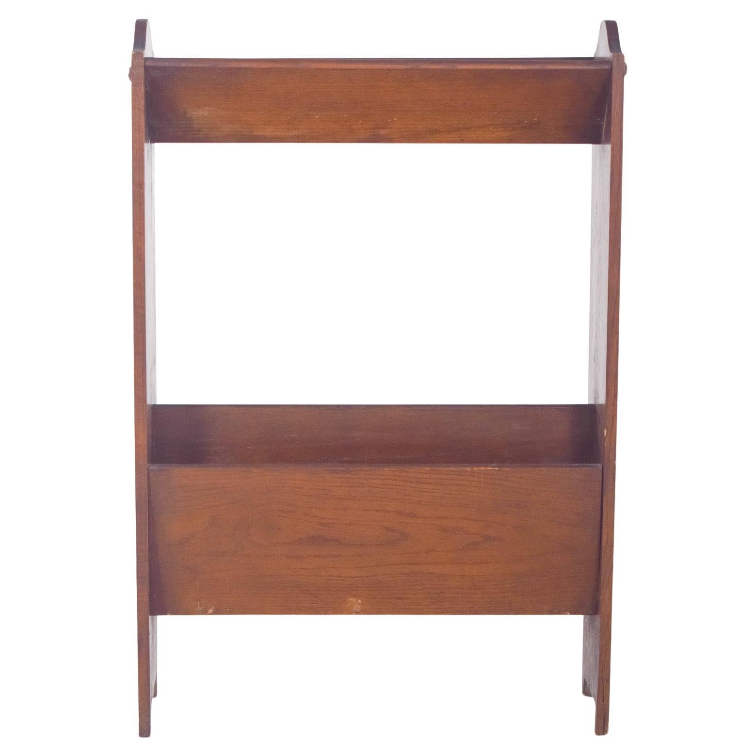 Portuguese Oak Magazine Rack For Sale