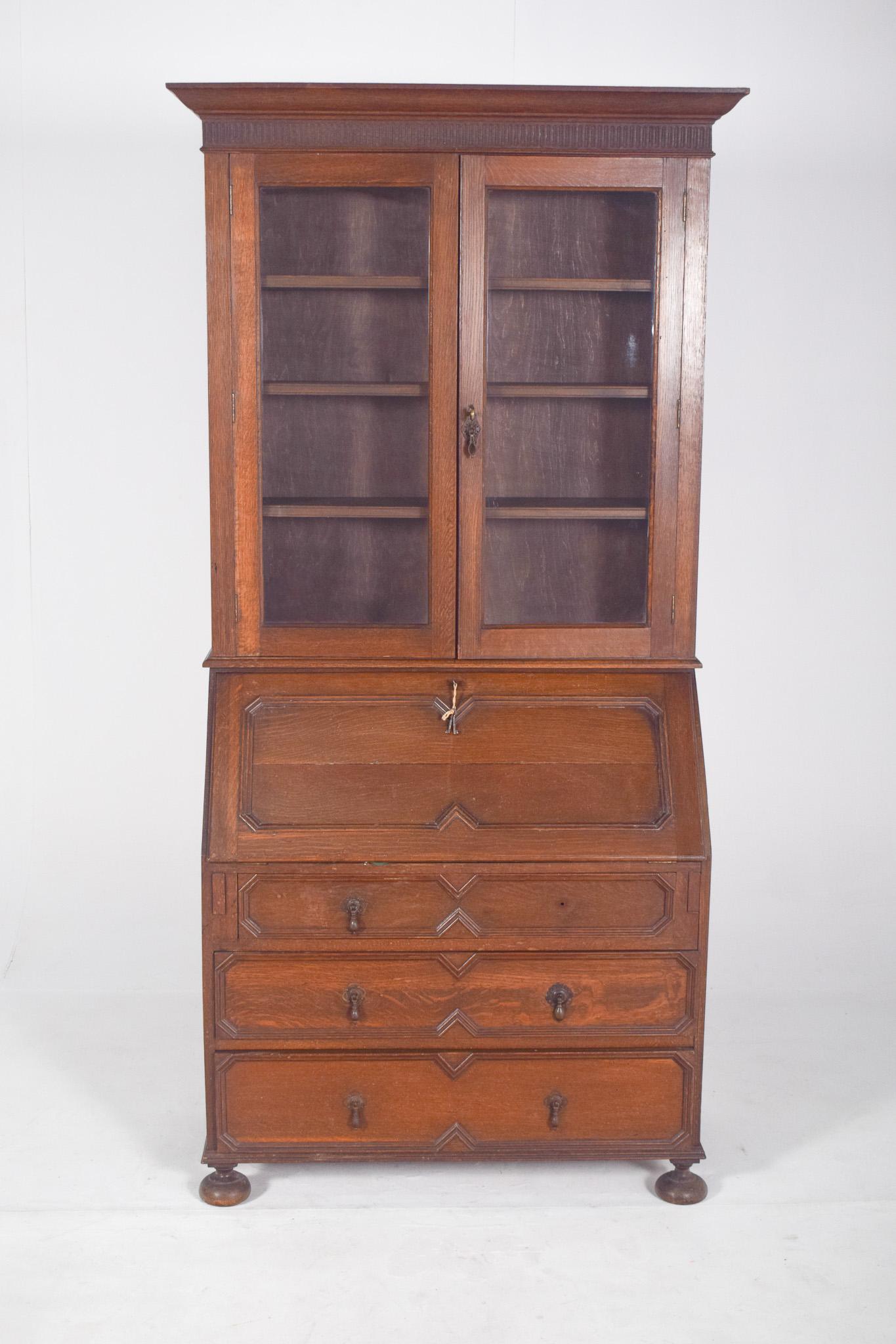 Rustic Portuguese Oak Paper Chest of Drawers For Sale