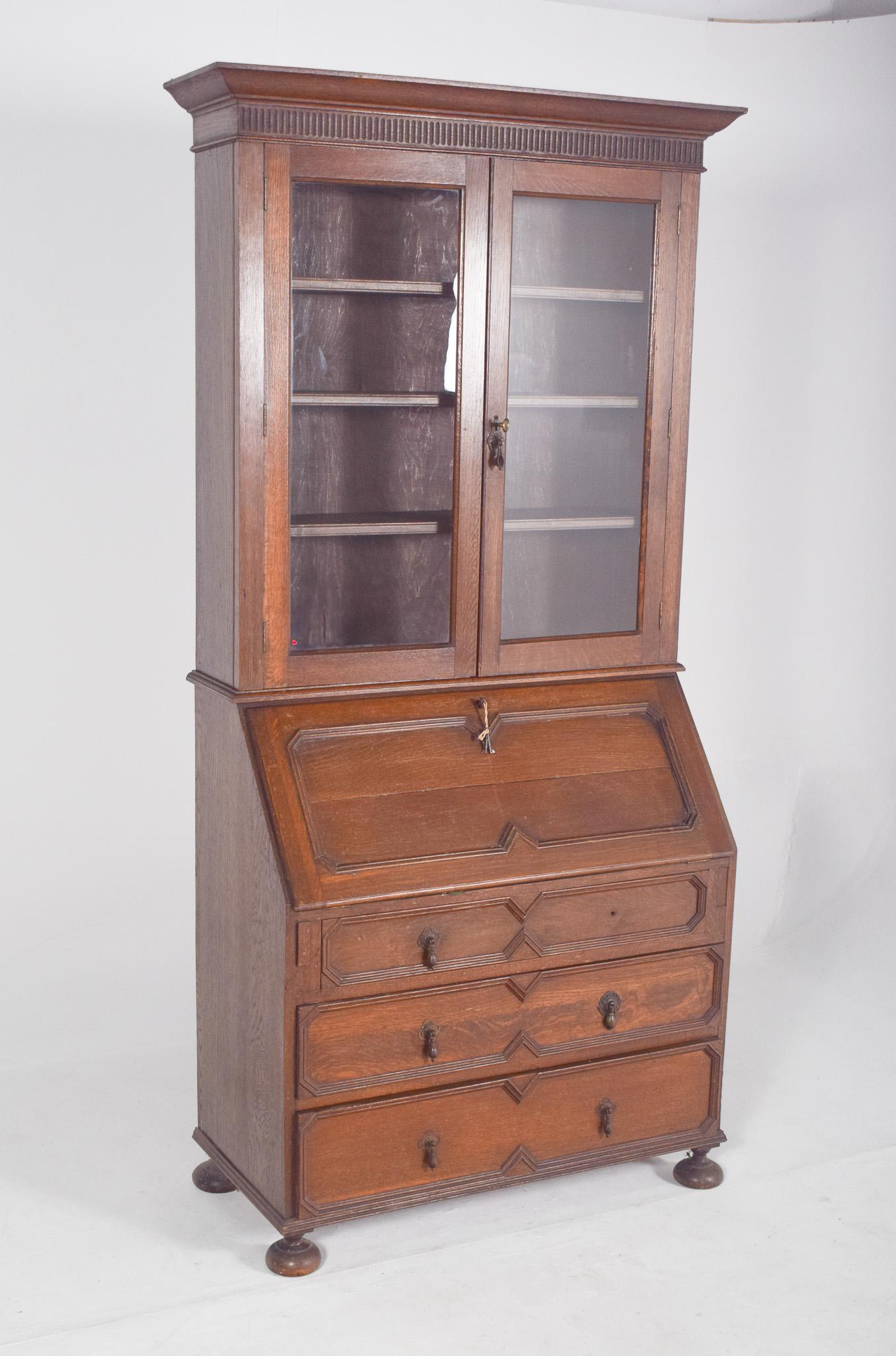 20th Century Portuguese Oak Paper Chest of Drawers For Sale