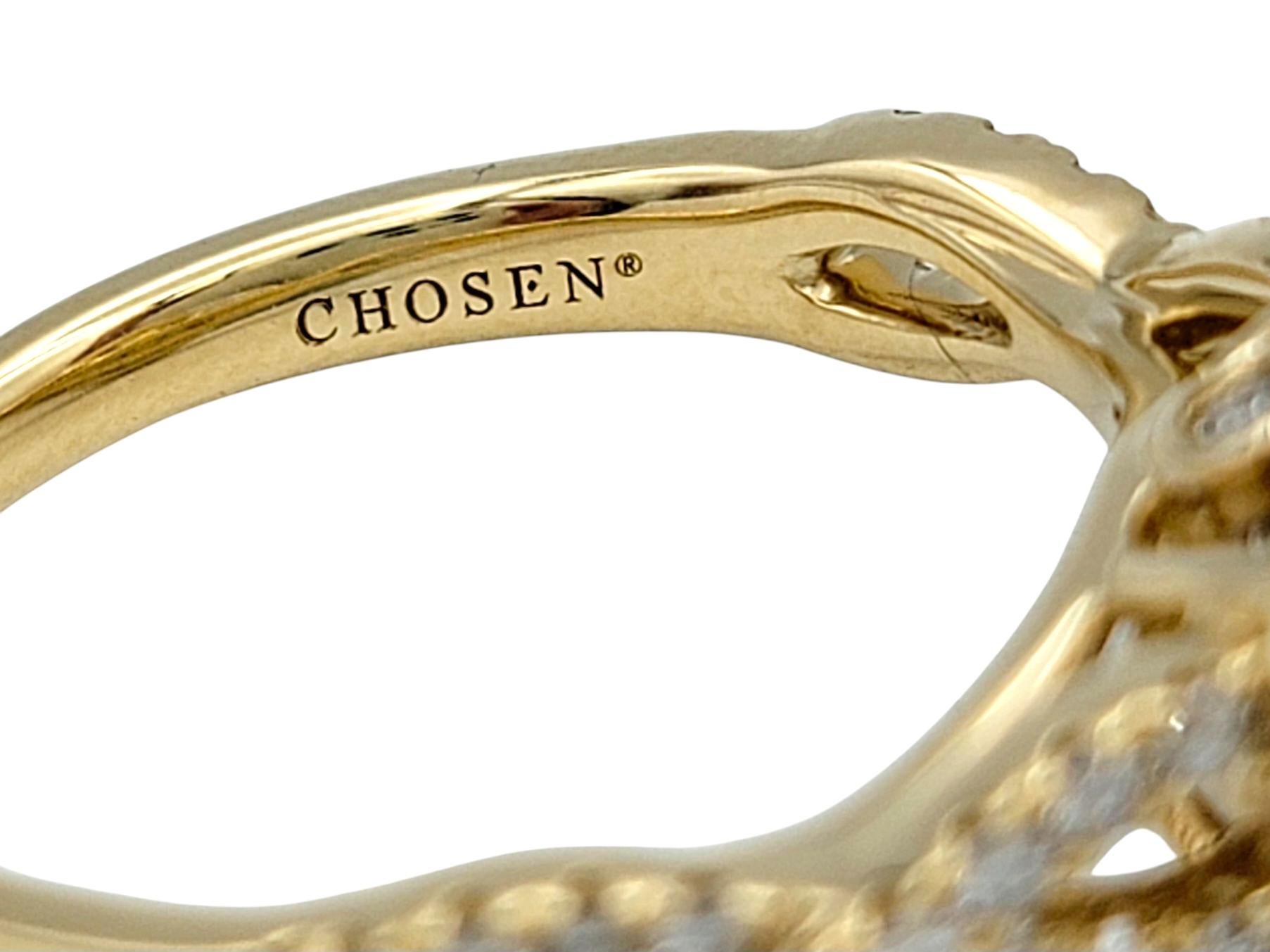 Portugiesischer Verlobungsring aus 14 Karat Gelbgold mit Diamant-Halo im alteuropäischen Schliff im Angebot 2