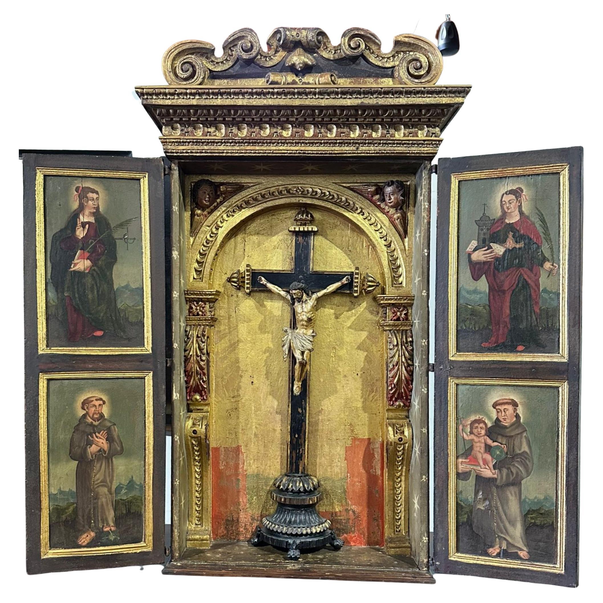 Portuguese Oratory with Jesus Christ from the 18th Century For Sale