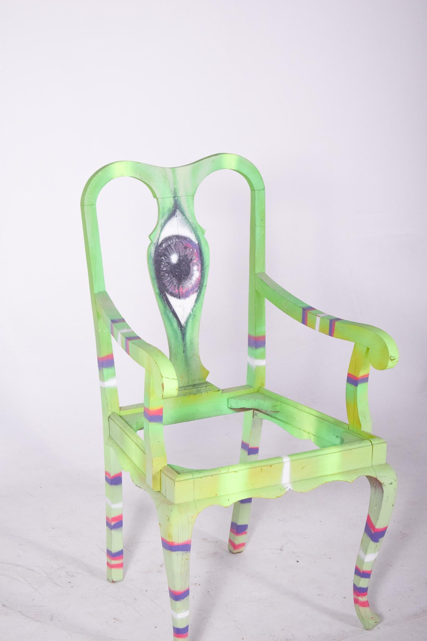 Moderne Fauteuil portugais peint par Francisco Camilo en vente