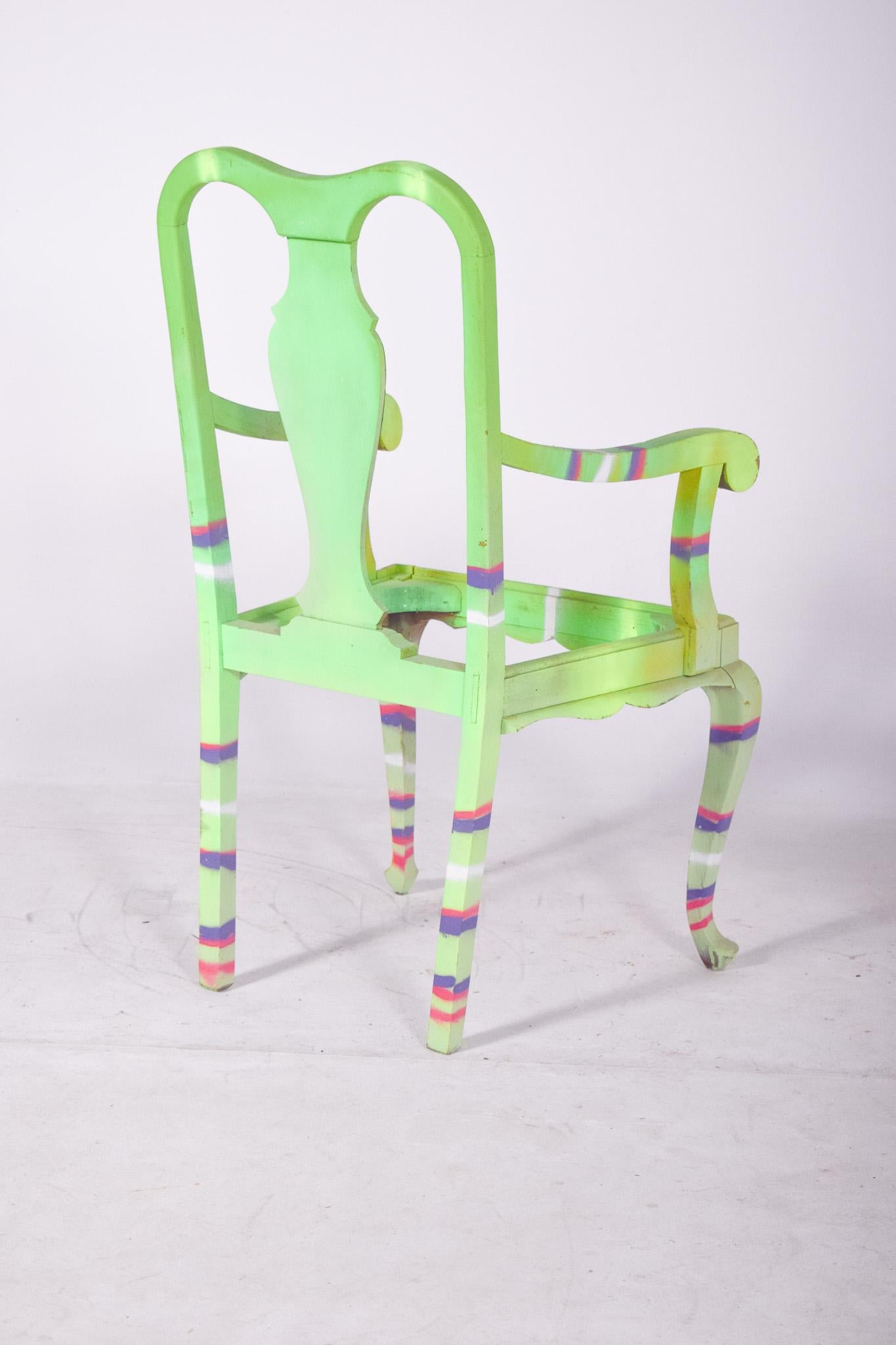 Fauteuil portugais peint par Francisco Camilo État moyen - En vente à Lisboa, Lisboa