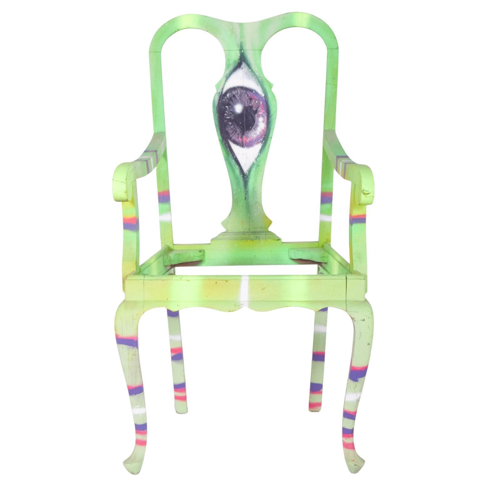 Fauteuil portugais peint par Francisco Camilo en vente