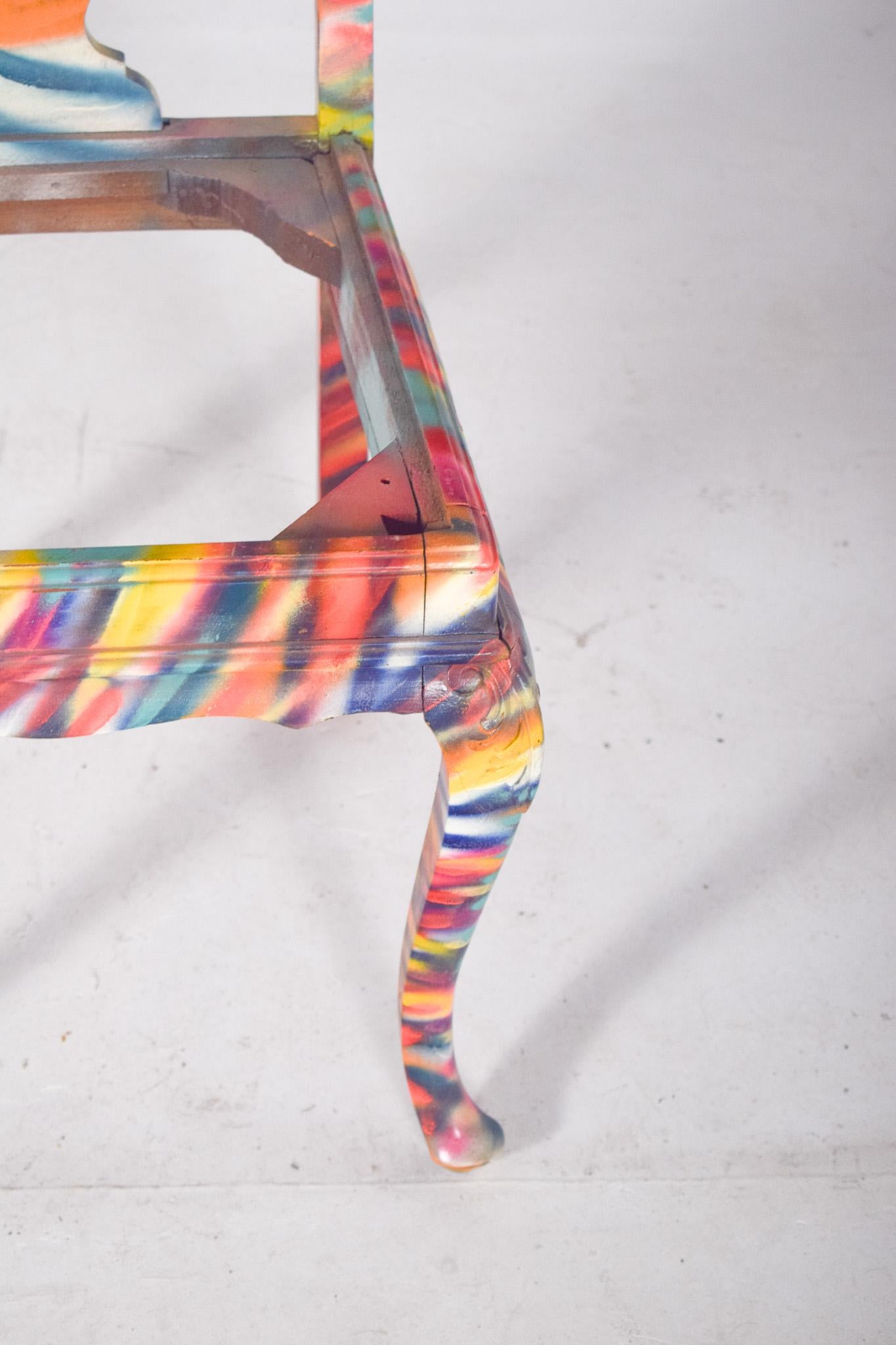 Moderne Chaise peinte portugaise par Francisco Camilo en vente