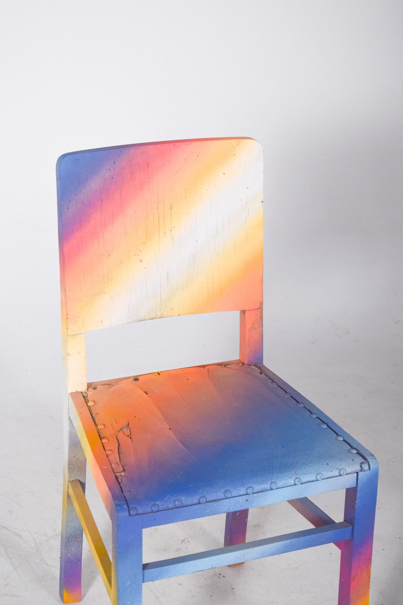 Portugais Chaise peinte portugaise par Francisco Camilo en vente