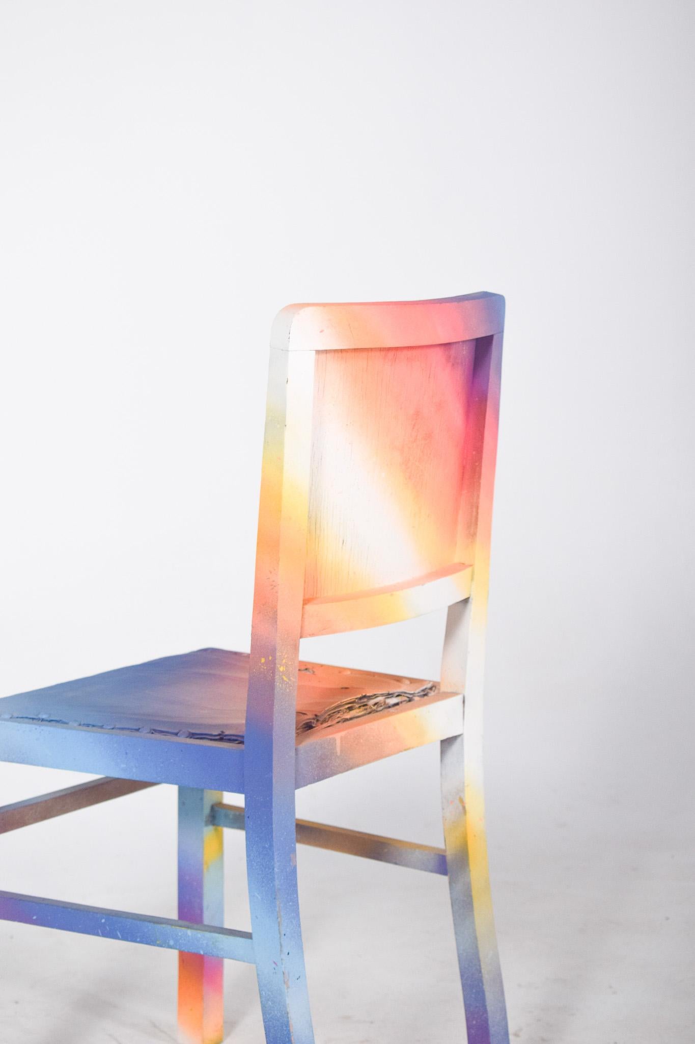 20ième siècle Chaise peinte portugaise par Francisco Camilo en vente