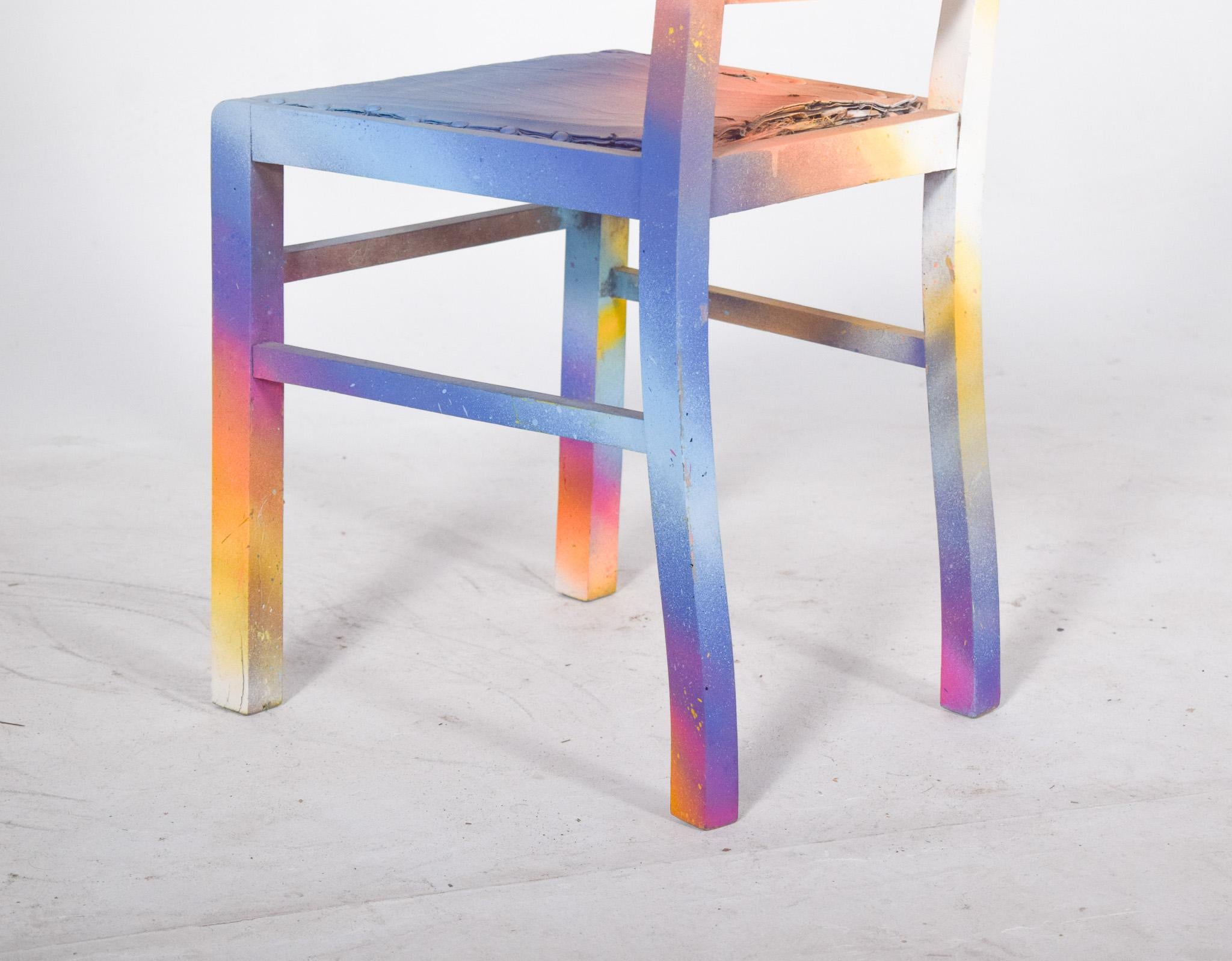 Bois Chaise peinte portugaise par Francisco Camilo en vente