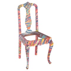 Chaise peinte portugaise par Francisco Camilo