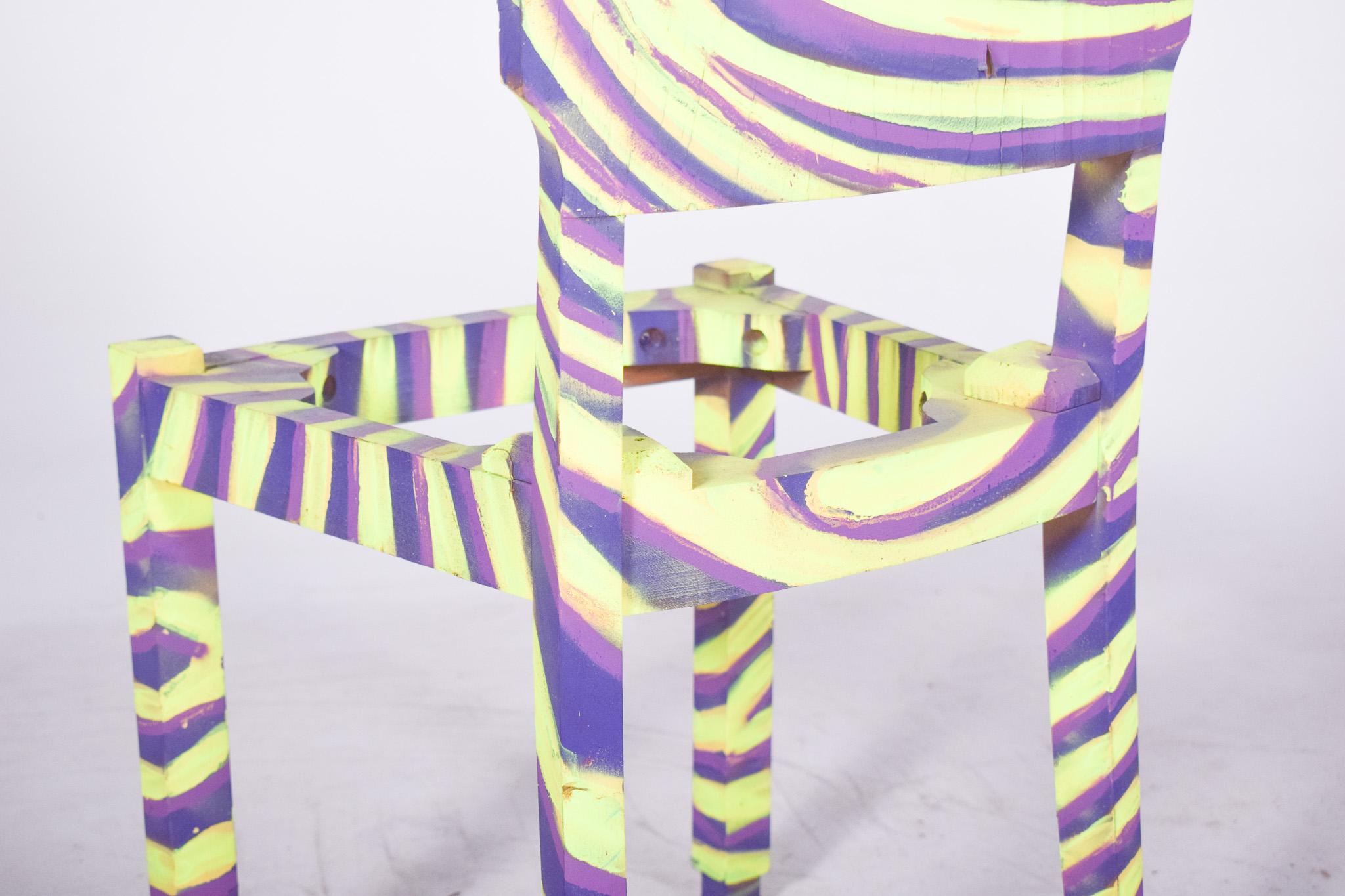 Chaise peinte portugaise Zebra Design By Francisco Camilo en vente 2
