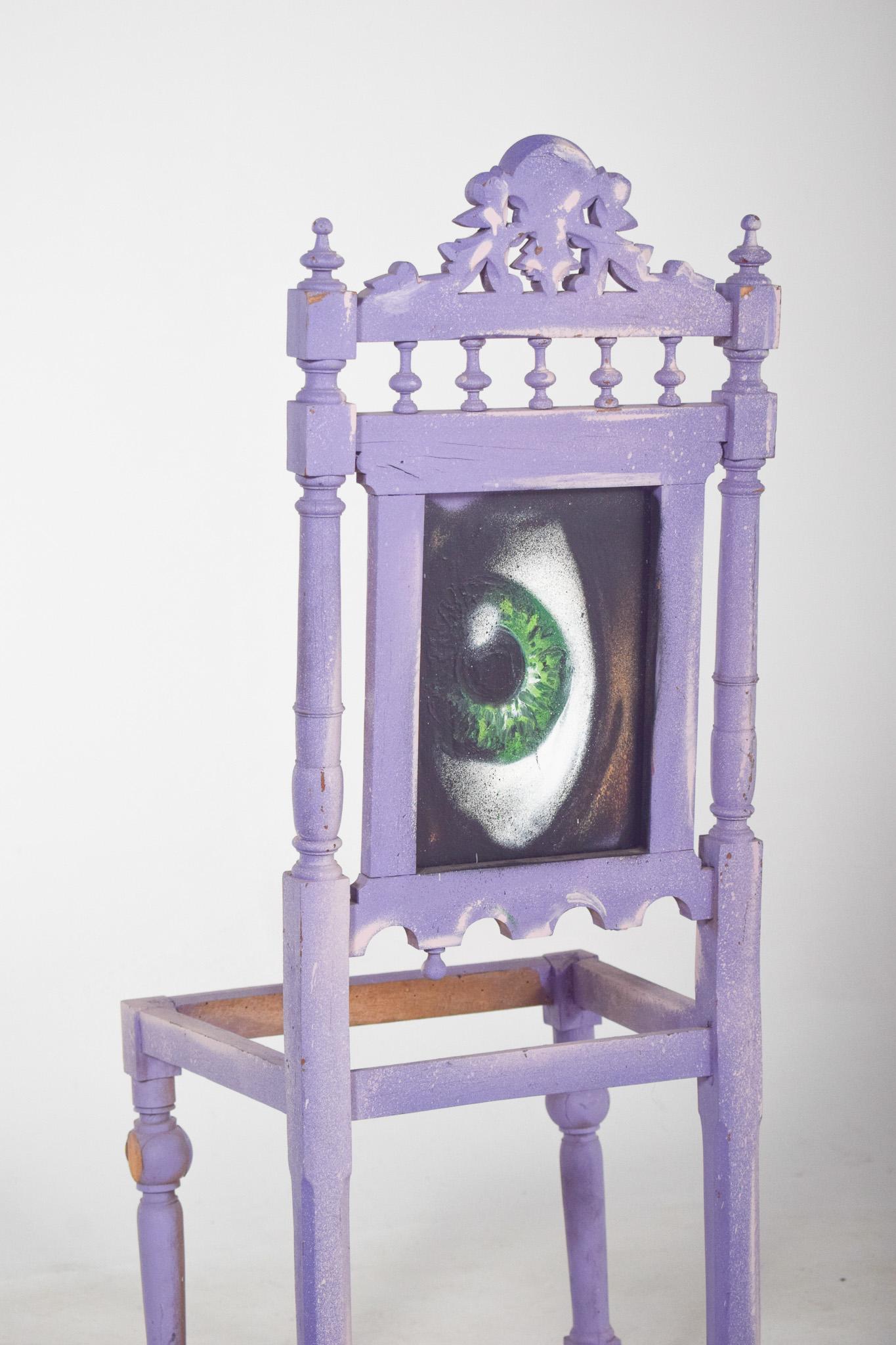 20ième siècle Chaise pirate peinte portugaise par Francisco Camilo en vente