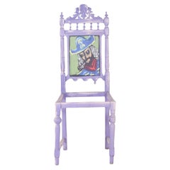 Chaise pirate peinte portugaise par Francisco Camilo