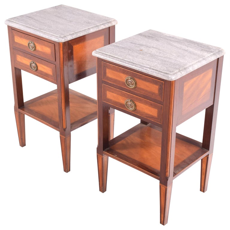 Scandi Retro Lamp End Tables Matching Pair Bergen Light Oak Bedside Cabinets