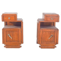 Portuguese Pair of Deco-Style Bedside Tables