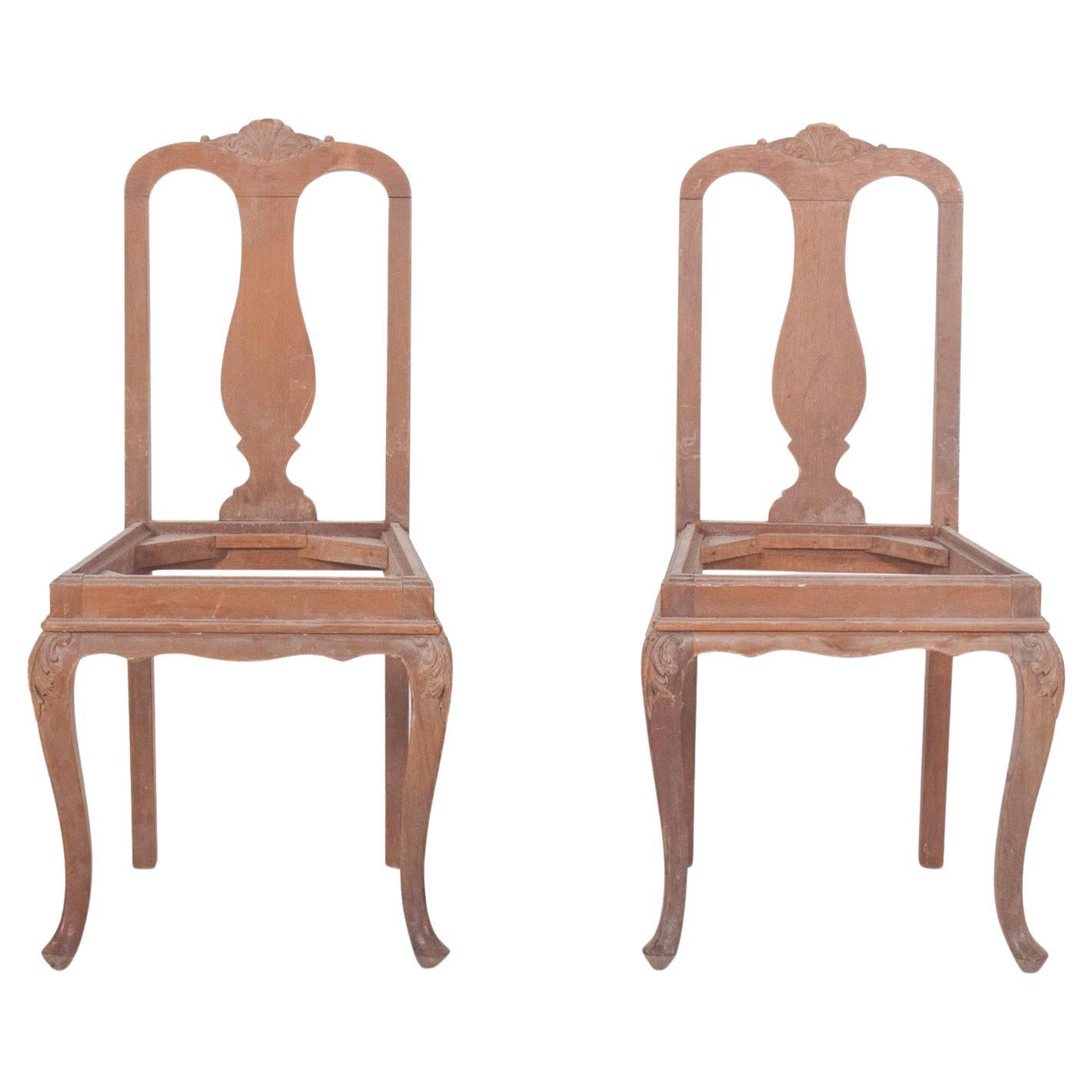 Portuguese Pair of Dining Chairs