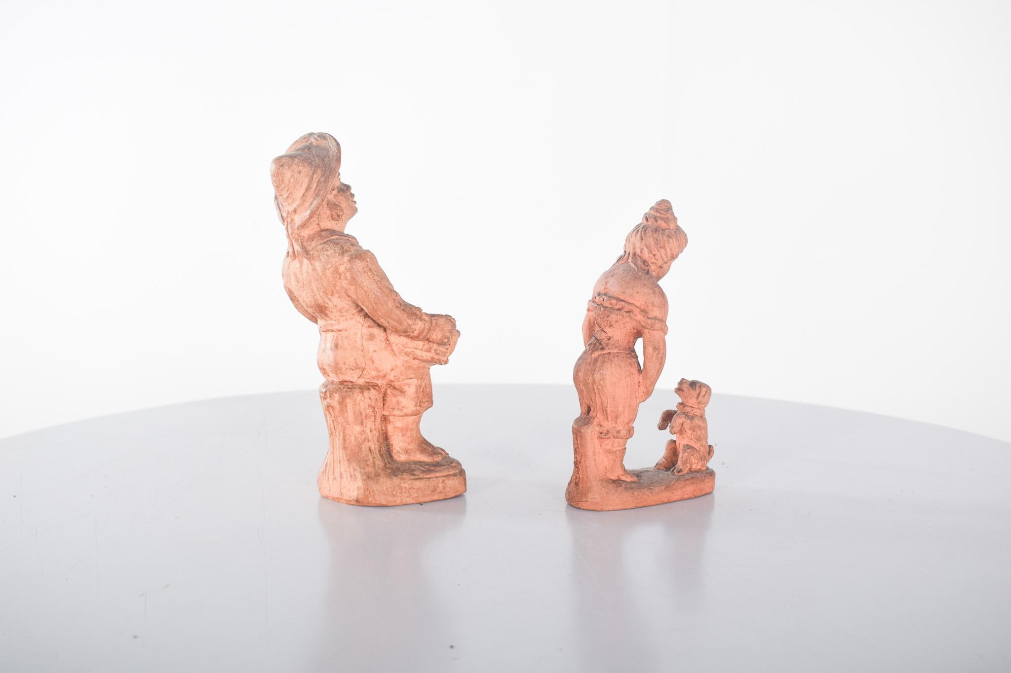 Coppia di sculture in terracotta portoghesi In condizioni buone in vendita a Lisboa, Lisboa
