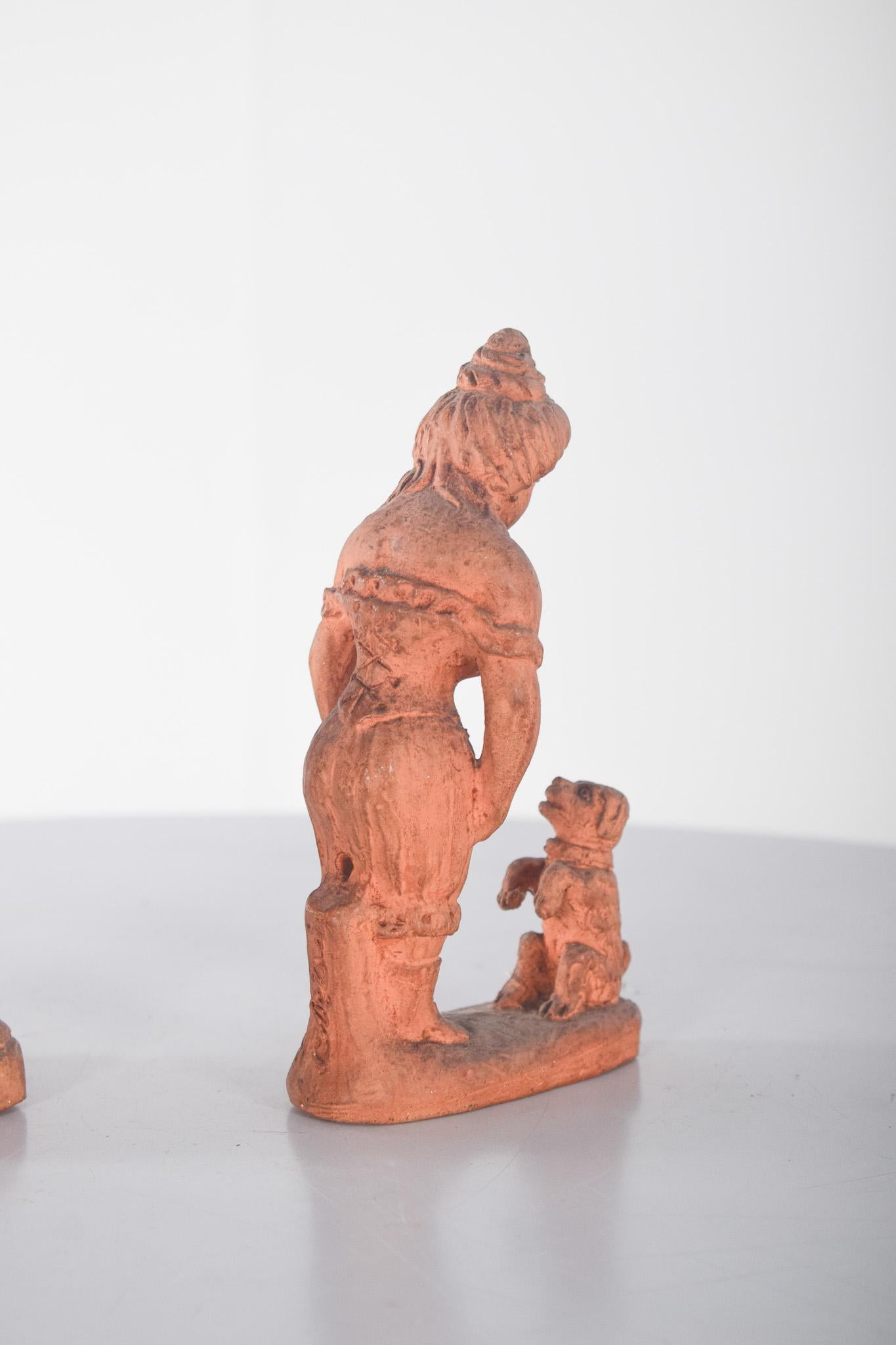 Terracotta Coppia di sculture in terracotta portoghesi in vendita