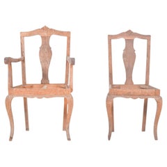 Antique Portuguese Pair of Wood Dining chairs