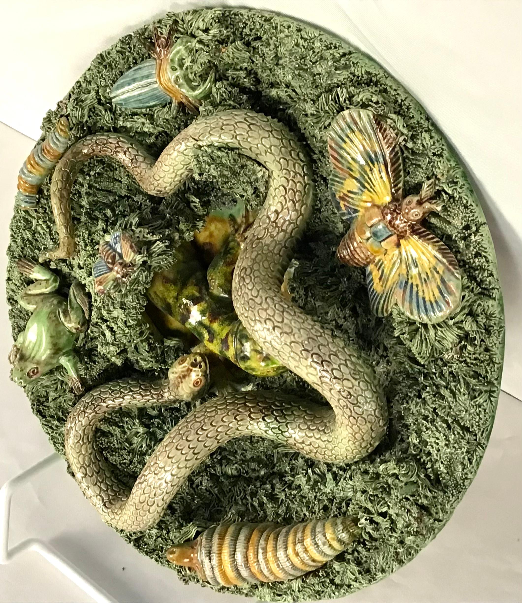 19th Century Portuguese Palissy Charger