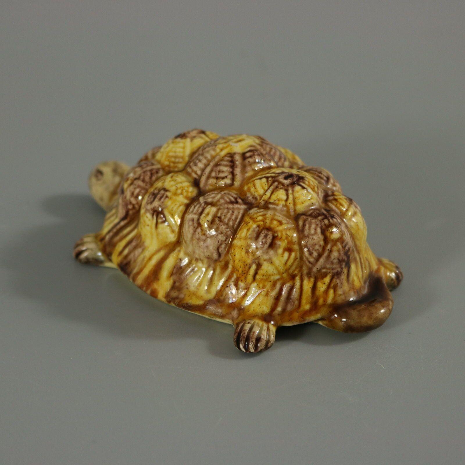 Late 19th Century Portuguese Palissy Majolica Tortoise Figure For Sale