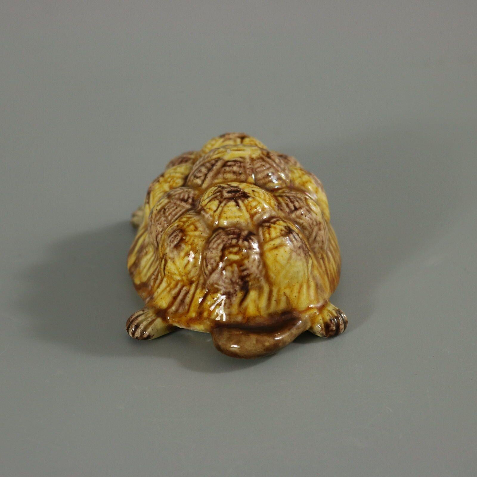 Portuguese Palissy Majolica Tortoise Figure For Sale 1
