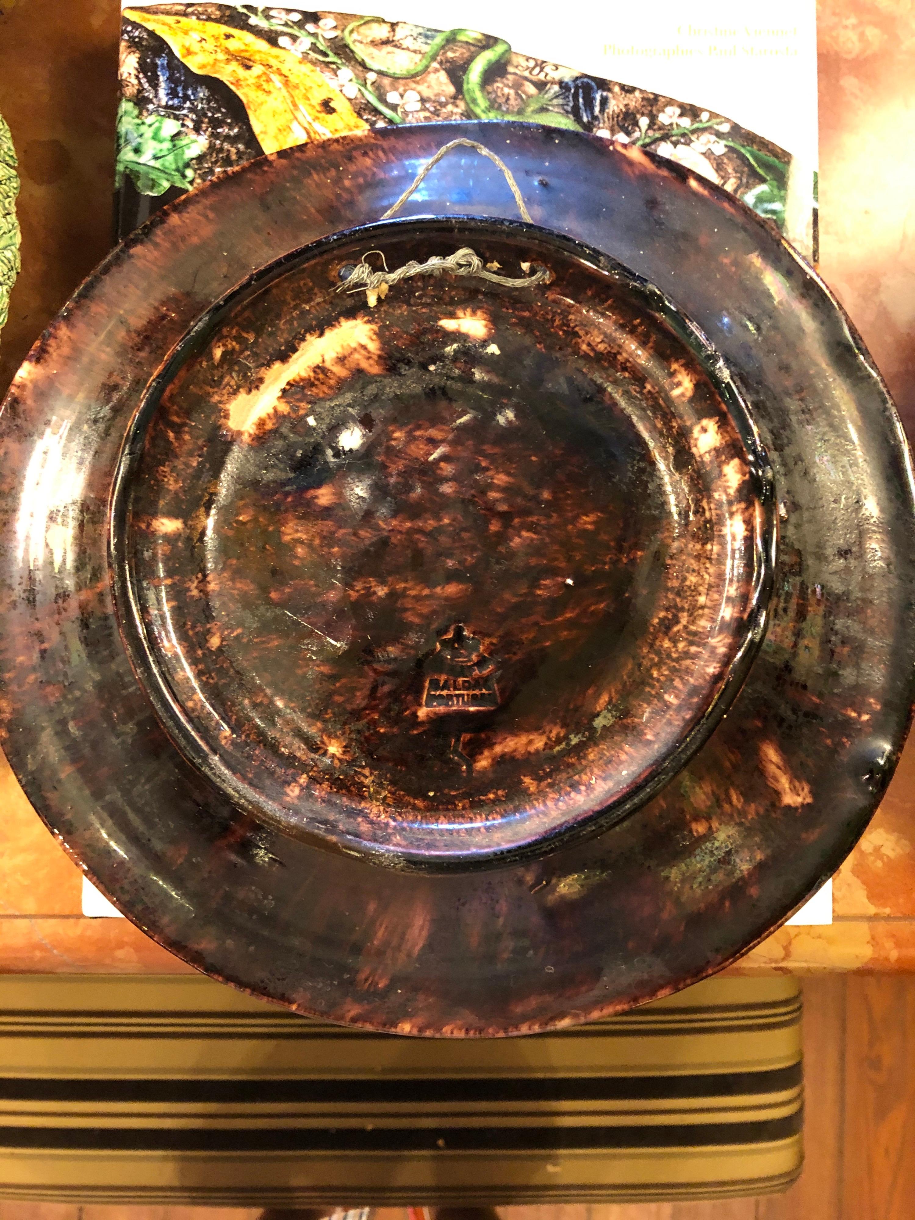Portuguese palissy style plate with fishes.